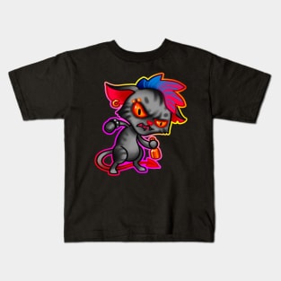 rocker cat with outline Kids T-Shirt